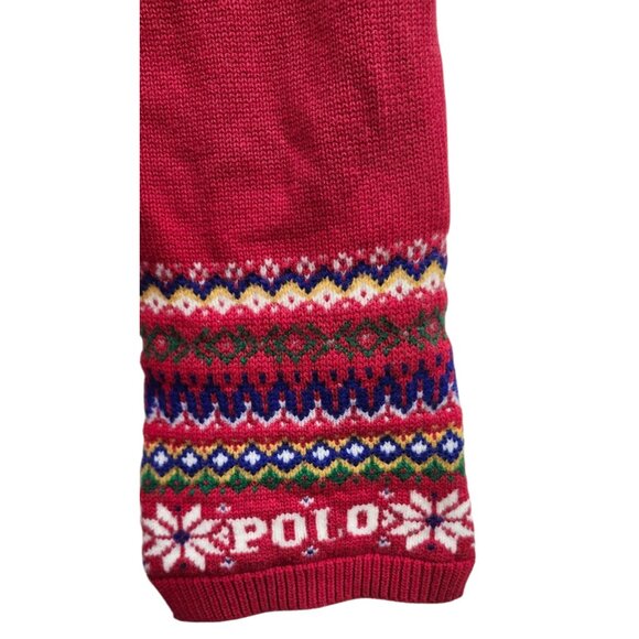 Polo Ralph Lauren Fair Isle Cotton-Blend Scarf Size 157 cm x19 cm - Picture 4 of 9